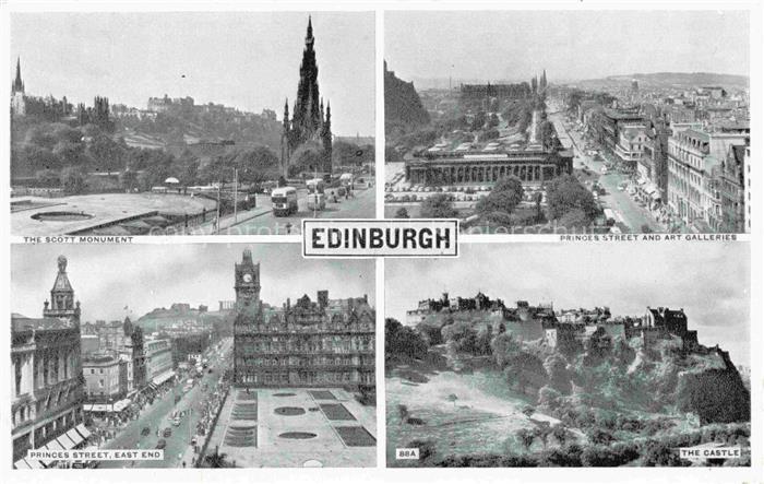 EDINBURGH  SCOTLAND UK Scott-Monument Princes-Street Kunstgalerien Edinburgh-Cas