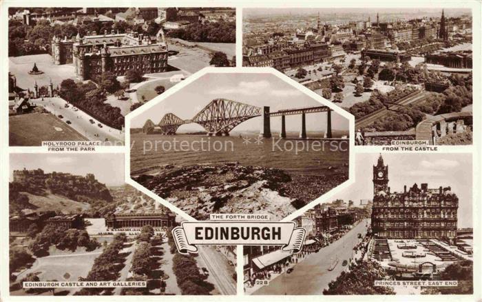 EDINBURGH  SCOTLAND UK Holyrood-Palace Forth-Bridge Edinburgh-Castle Princes-Str