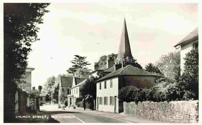 Whitchurch  Basingstoke and Deane Hampshire UK Church-Street Kirchturm Dorfstras