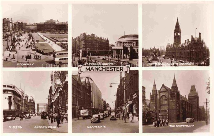 MANCHESTER  UK Piccadilly St.-Peters-Square Town-Hall Albert-Square Oxford-Road