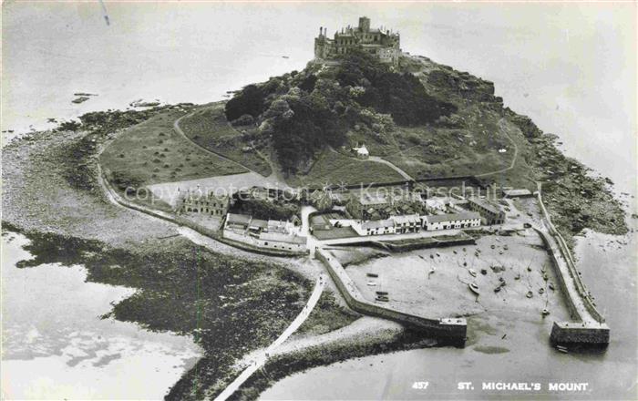 St Michaels Mount Cornwall UK St.-Michaels-Mount Burg Insel Hafen Luftbild Gezei
