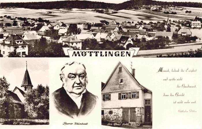 Moettlingen Bad Liebenzell CALW BW Ev-Kirche Pfarrer-Blumhardt Geburtshaus-Dittu