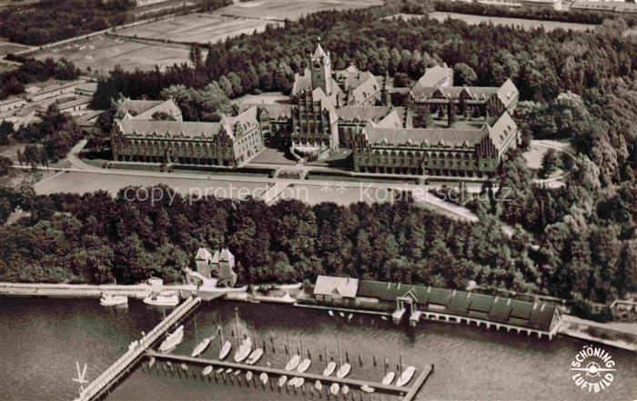 Neustadt Flensburg Marineschule Muerwik Luftbild Hafen Boote Steg Gebaeudekomple