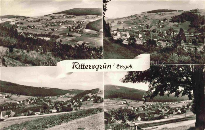 Rittersgruen Erzgebirgskreis Sachsen Erzgebirge Ortsansicht Wiesen Wald Huegel D