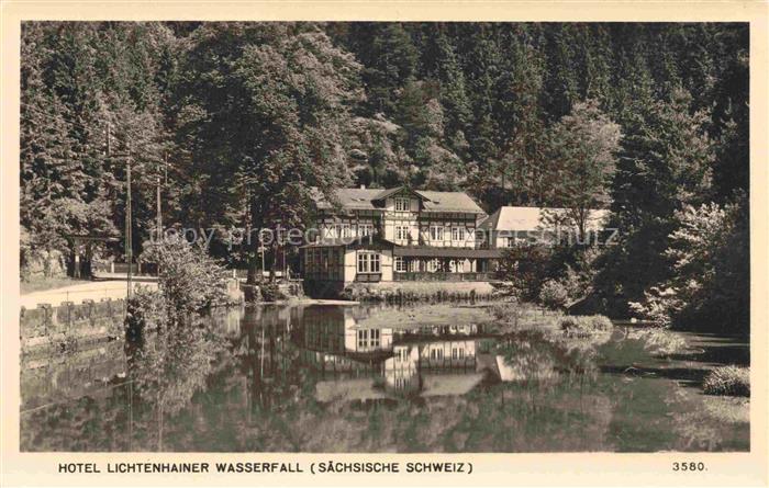 Altendorf Lichtenhain Sebnitz Sachsen Hotel-Lichtenhainer-Wasserfall Teich Spieg