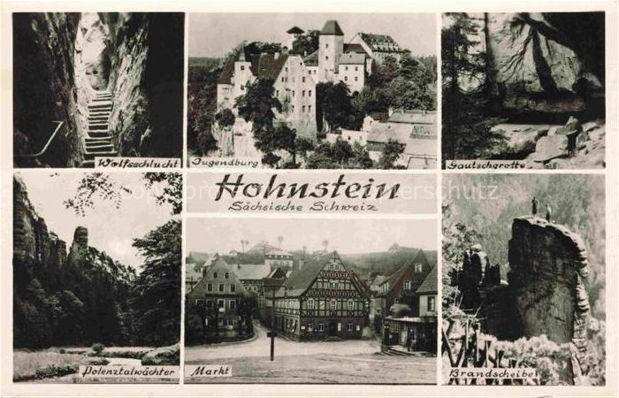 Brand Hohnstein Wolfsschlucht Jugendburg Gautscharotte Polenztalwaechter Markt B