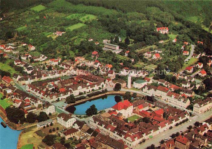 Bad Karlshafen Bad Carlshafen Kassel Hessen Fliegeraufnahme Weser Solbad Stadtan