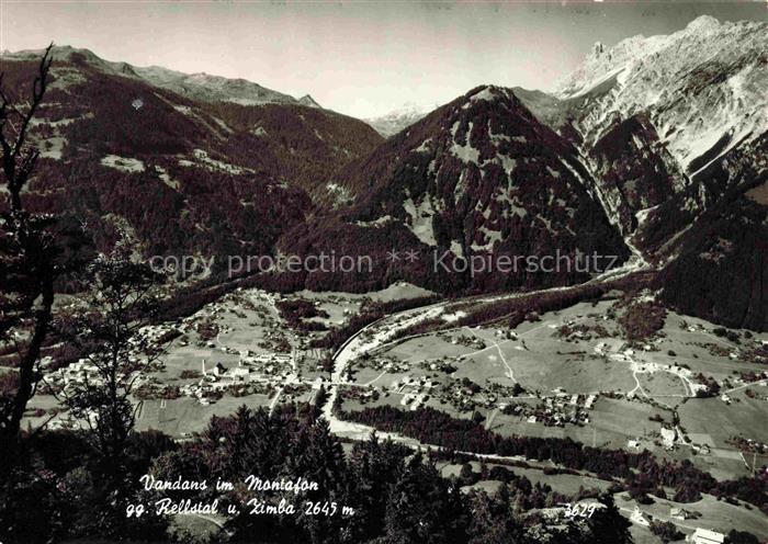 Vandans Montafon Vorarlberg AT Montafon Rellstal Zimba Tal Ortschaft Wald Berge