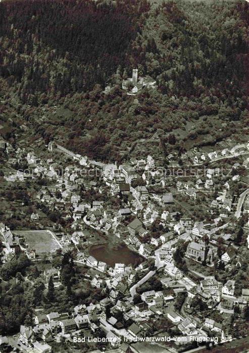 Liebenzell BAD LIEBENZELL Luftbild Ortsansicht Schwarzwald Waldumgebung Teich Ki