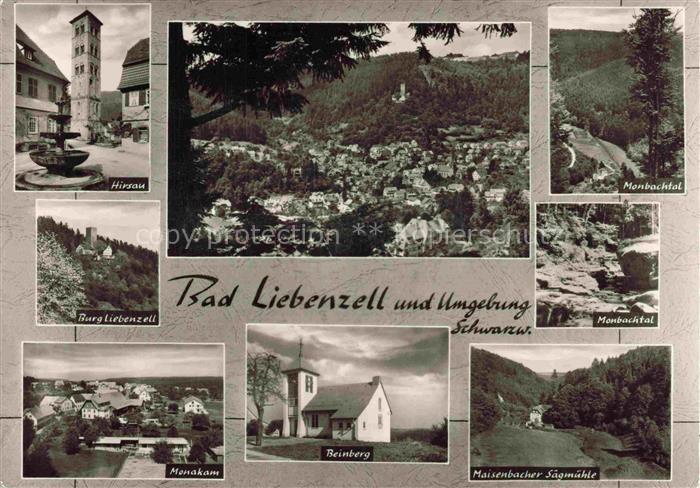 Liebenzell BAD LIEBENZELL Mehrbildkarte Hirsau Burgruine Monbachtal Monakam Bein