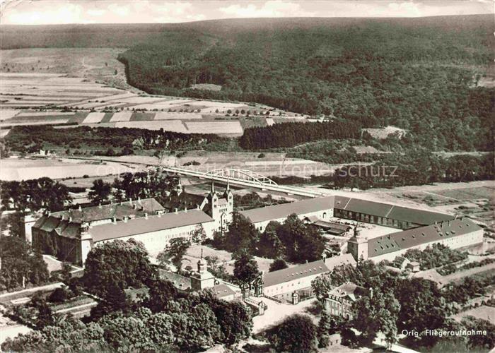 Corvey Hoexter Weser Fliegeraufnahme Reichsabtei Kloster Kirchturm Weser Wald Fe