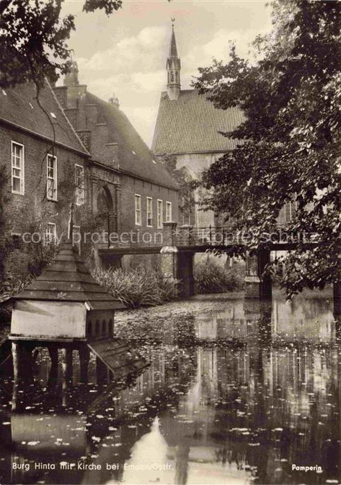 Hinta (Wasserburg) EMDEN Ostfriesland Wasserburg Burggraben Seerosenwasser Bruec