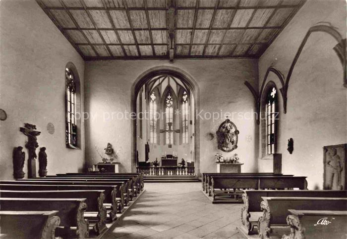 Volkach Maria-im-Weingarten Kircheninneres Altar Kirchenbaenke Gotik Holzdecke S