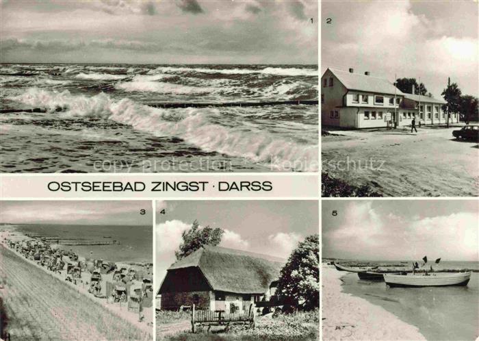 Zingst Ostseebad Mehrbildkarte Ostsee Strand Strandkoerbe FDGB-Erholungsheim Ree