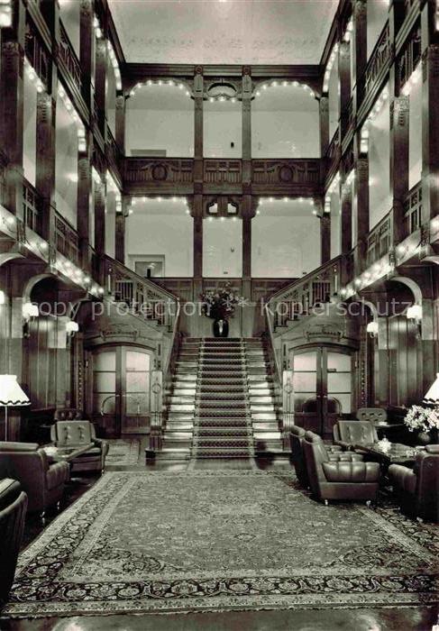 Bad Salzschlirf Fulda Hessen Hotel-Badehof Hotelhalle Treppenhaus Galerie Kronle