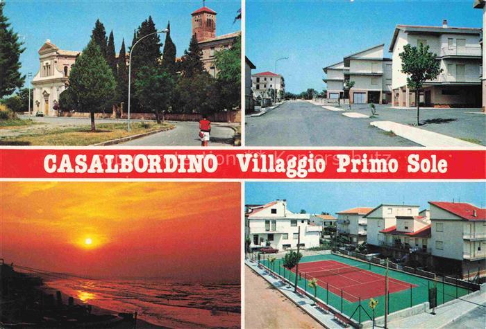 Casalbordino Chieti Abruzzo IT Villaggio-Primo-Sole Kirche Zypressen Wohnsiedlun
