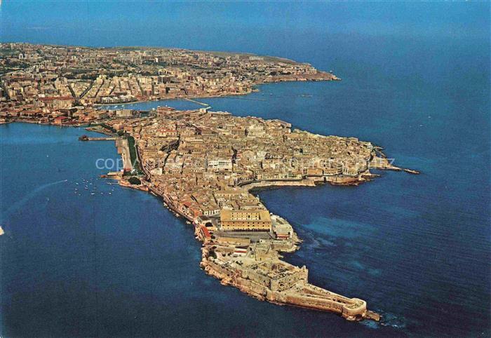 SIRACUSA Syrakus Sicilia IT Veduta-aerea Ortigia Insel Altstadt Hafen Festung Me