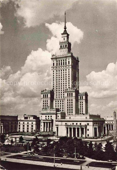WARSZAWA Warschau PL Pałac-Kultury-i-Nauki Hochhaus Sozialistischer-Realismus Pl