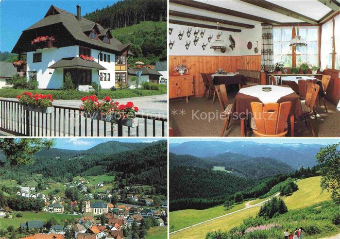 Schenkenzell Gaestehaus-Mueller Stadtpanorama Kirche Schwarzwald Berglandschaft