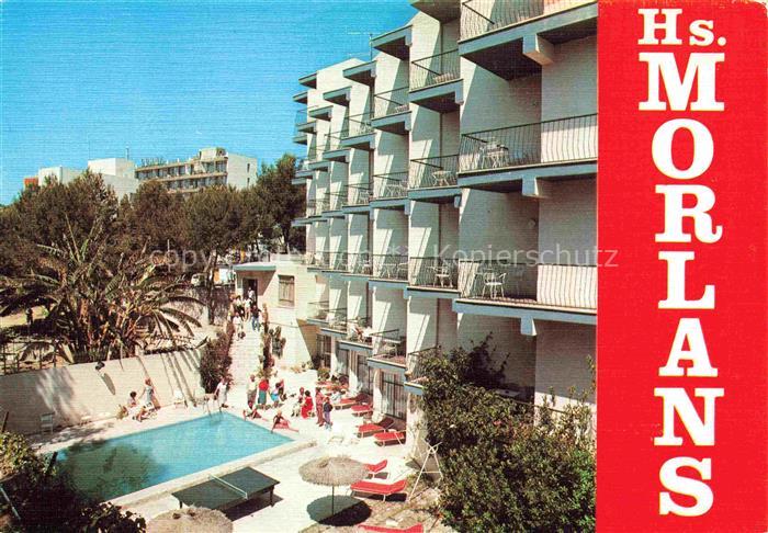 Paguera Peguera Calvia Mallorca ES Hostal-Morlans Hotel Pool Balkon Palmen Liege