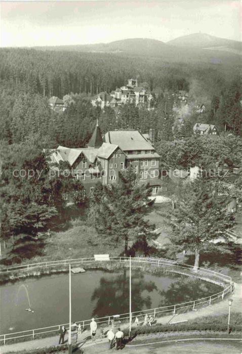 Schierke Harz FDGB-Erholungsheim Harzland Hermann-Duncker Teich Fontaene Kurpark
