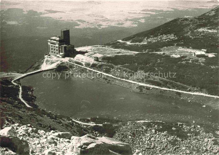 Tatry Vysoke Wysokie SK Skalnaté-pleso Bergsee Hotel-Encián Seilbahnstation Hoch