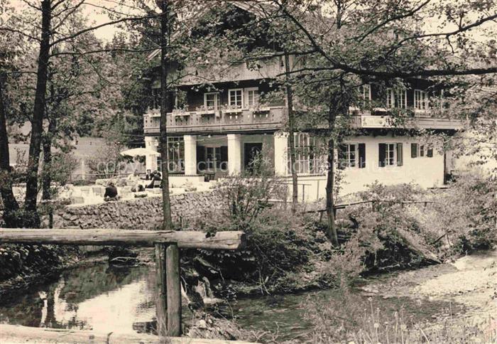 Toelz BAD ToeLZ Hotel-Ruh-am-Bach Restaurant Bach Holzbruecke Terrasse Gaeste Wa