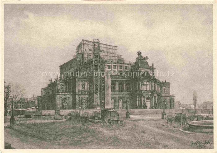 Weissig Dresden Semperbau Staatsoper Semperoper Geruest Wiederaufbau Bleistiftze