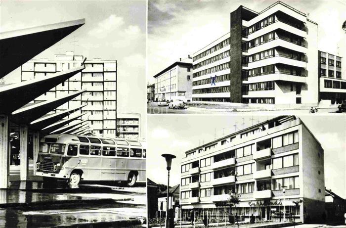 ZALAEGERSZEG Zala HU Busbahnhof Bus Hochhaus Wohnblocks Modernismus Stadtansicht