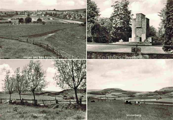 Hagen Bad Pyrmont Niedersachsen Ehrenmal Kriegerdenkmal Meintetal Winterberg Kue
