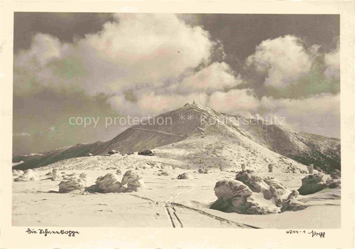 Schneekoppe Snezka Riesengebirge Krkonose CZ Schneekoppe Riesengebirge Schnee Wi