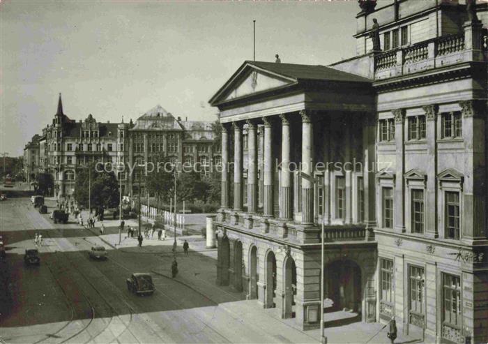 WROCLAW Breslau PL Oper Opernhaus Saeulen Klassizismus Strassenbahn Strasse Pass