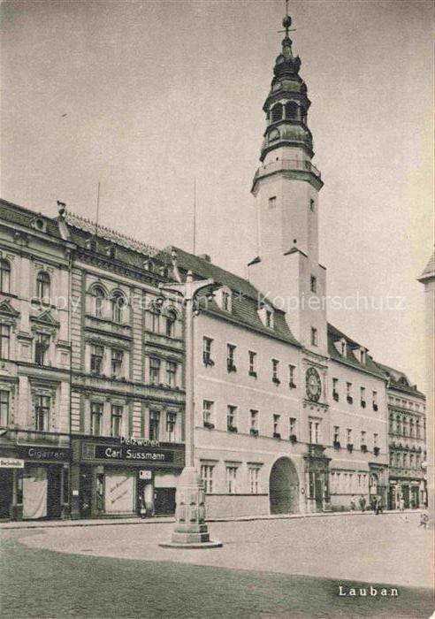 Lauban Luban PL Marktplatz Rathaus Turm Pelzwaren Geschaefte Kreisstadt Queis Uh