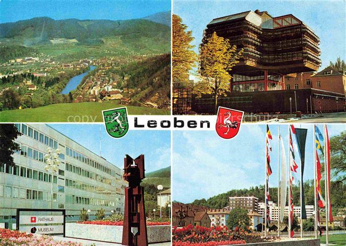 Leoben Steiermark AT Leoben Stadtpanorama Mur Alpine-Forschungszentrum Neues-Rat