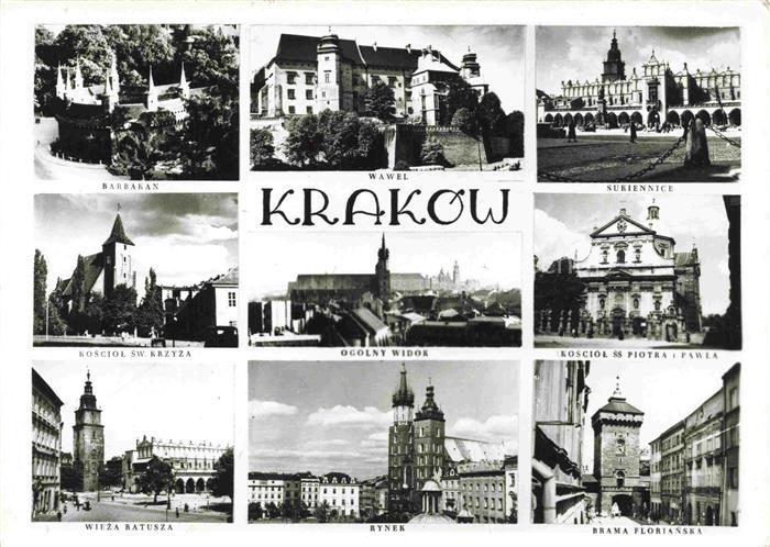 KRAKOW Krakau PL Barbakan Wawel Sukiennice Kosciol-Sw-Krzyza Kosciol-ss-Piotra-i