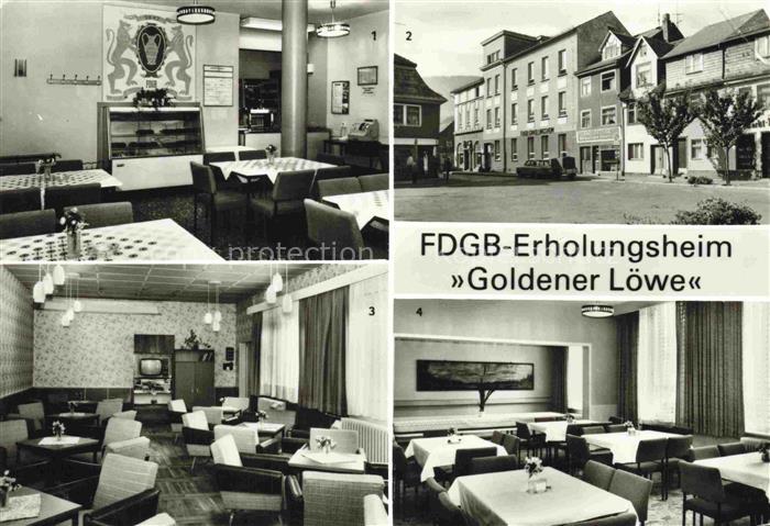 Bad Blankenburg FDGB-Erholungsheim Goldener-Loewe Gastsaette Fernsehraum Speises