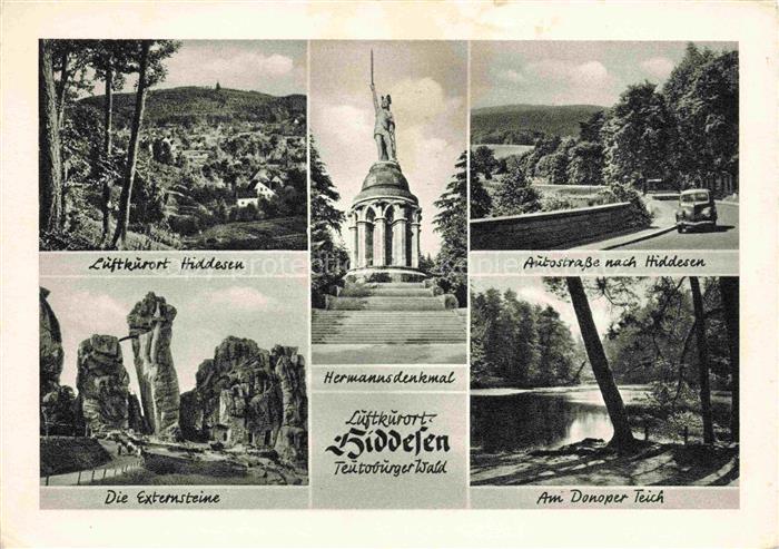 Hiddesen Detmold Lippe NRW Hermannsdenkmal Externsteine Donoper-Teich Autostrass