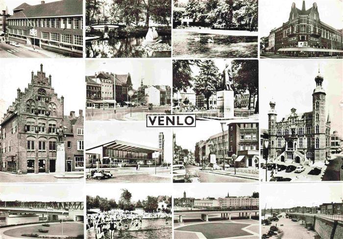 VENLO Limburg NL Stadtansicht Kanal Rathaus Denkmal Mehrbildkarte Marktplatz Kir
