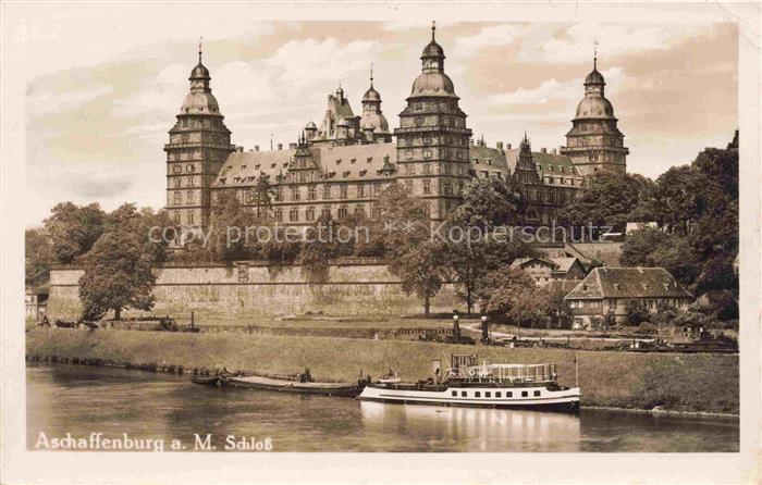 ASCHAFFENBURG Main Bayern Blick zum Schloss