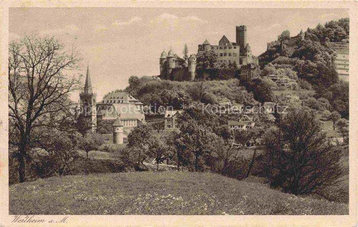 Wertheim Main Schlossruine vom Schiesshaus aus gesehen