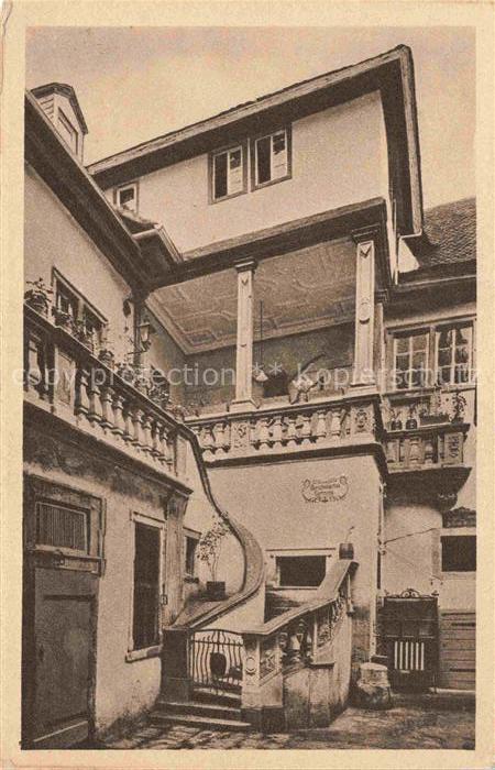 WueRZBURG Bayern Hof im Weinrestaurant Stachel Malerische Winkel Serie I Nr. 404