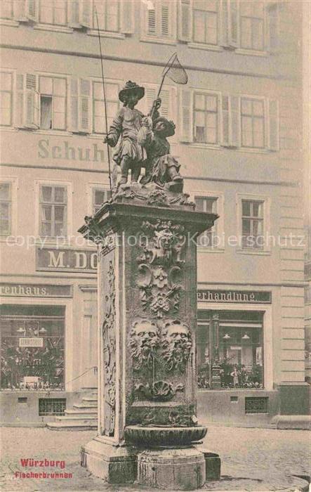 WueRZBURG Bayern Fischerbrunnen Serie Brunnen Nr. 207