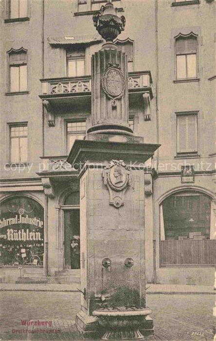 WueRZBURG Bayern Dreikronenbrunnen Serie Brunnen Nr. 208