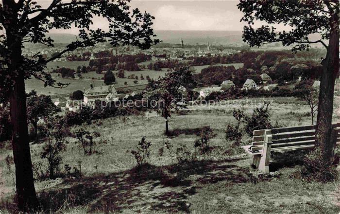 Bad Neustadt Saale Bayern Panorama Blick von der Luitpoldhoehe Ruhebank
