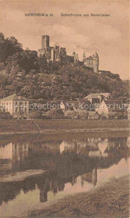 Wertheim Main Schlossruine von Nord-Osten gesehen
