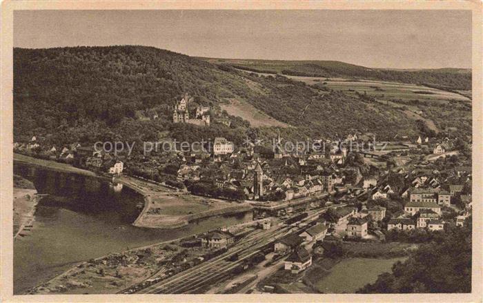 Wertheim Main Panorama Blick vom Wartberg mit dem Einfluss der Tauber in den Mai