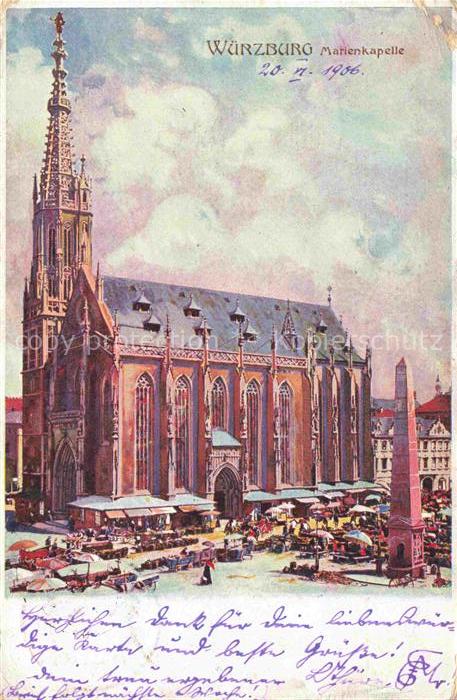 WueRZBURG Bayern Marienkapelle Kuenstlerkarte