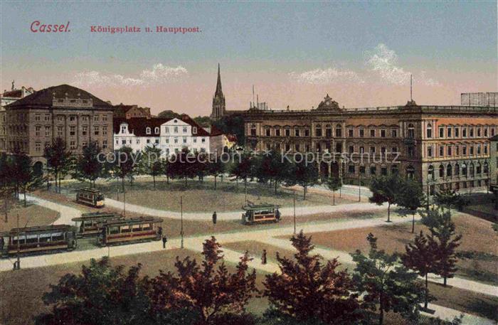 Cassel  KAssEL Koenigsplatz und Hauptpost Strassenbahn
