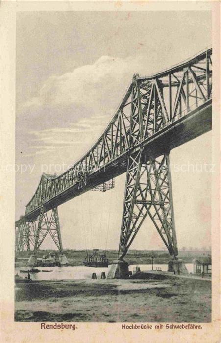 Rendsburg Schleswig-Holstein Hochbruecke mit Schwebefaehre Feldpost