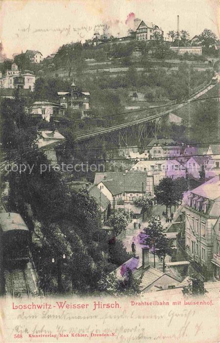 Loschwitz DRESDEN Weisser Hirsch Drahtseilbahn mit Luisenhof